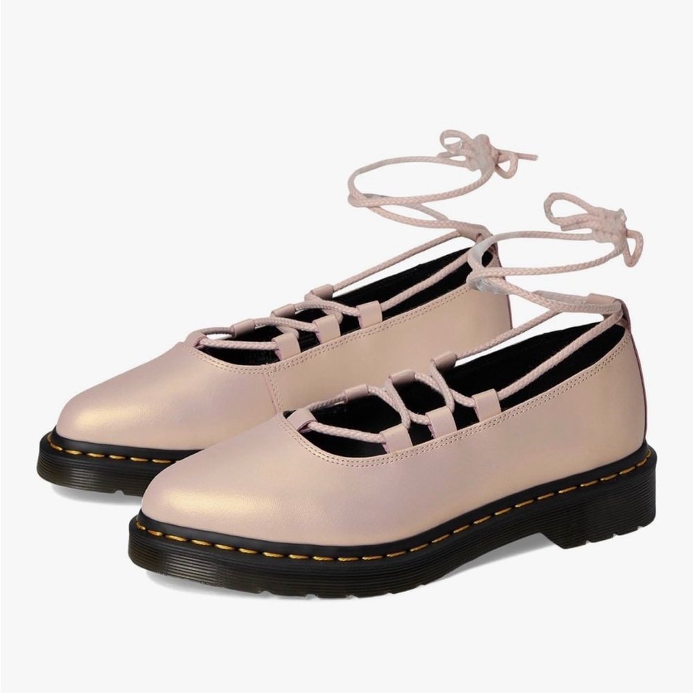 Dr. Martens Elphie Pink Lace-Up Women's Flats